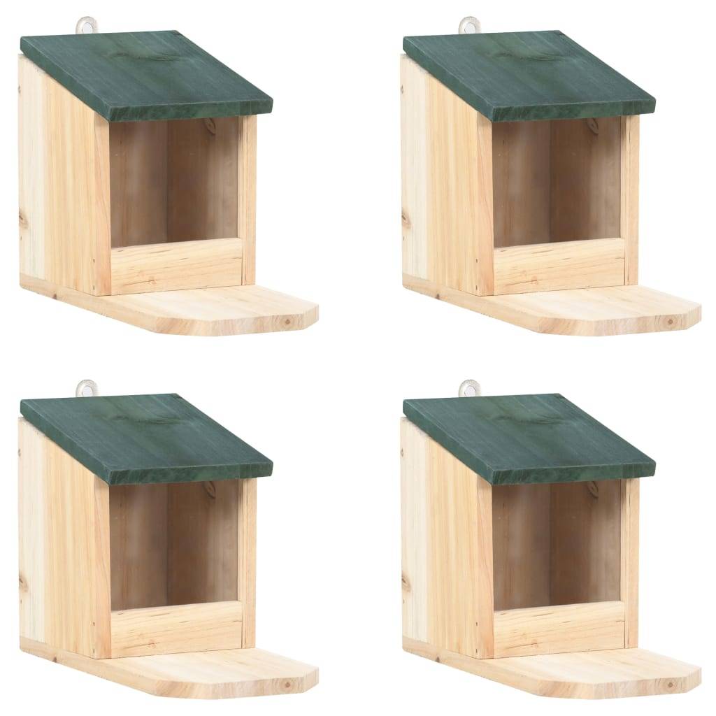 Lot de 4 Mangeoires pour Écureuils en Bois de Sapin Station d'Alimentation – ComfortXL Pet Living - Image 1