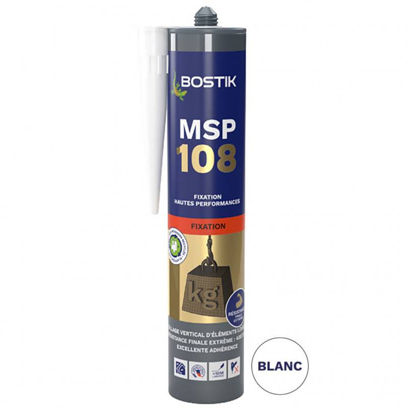 Bostik - Lot de 12 Mastics de fixation MSP 108 290ml Blanc BOSTIK - Image 2