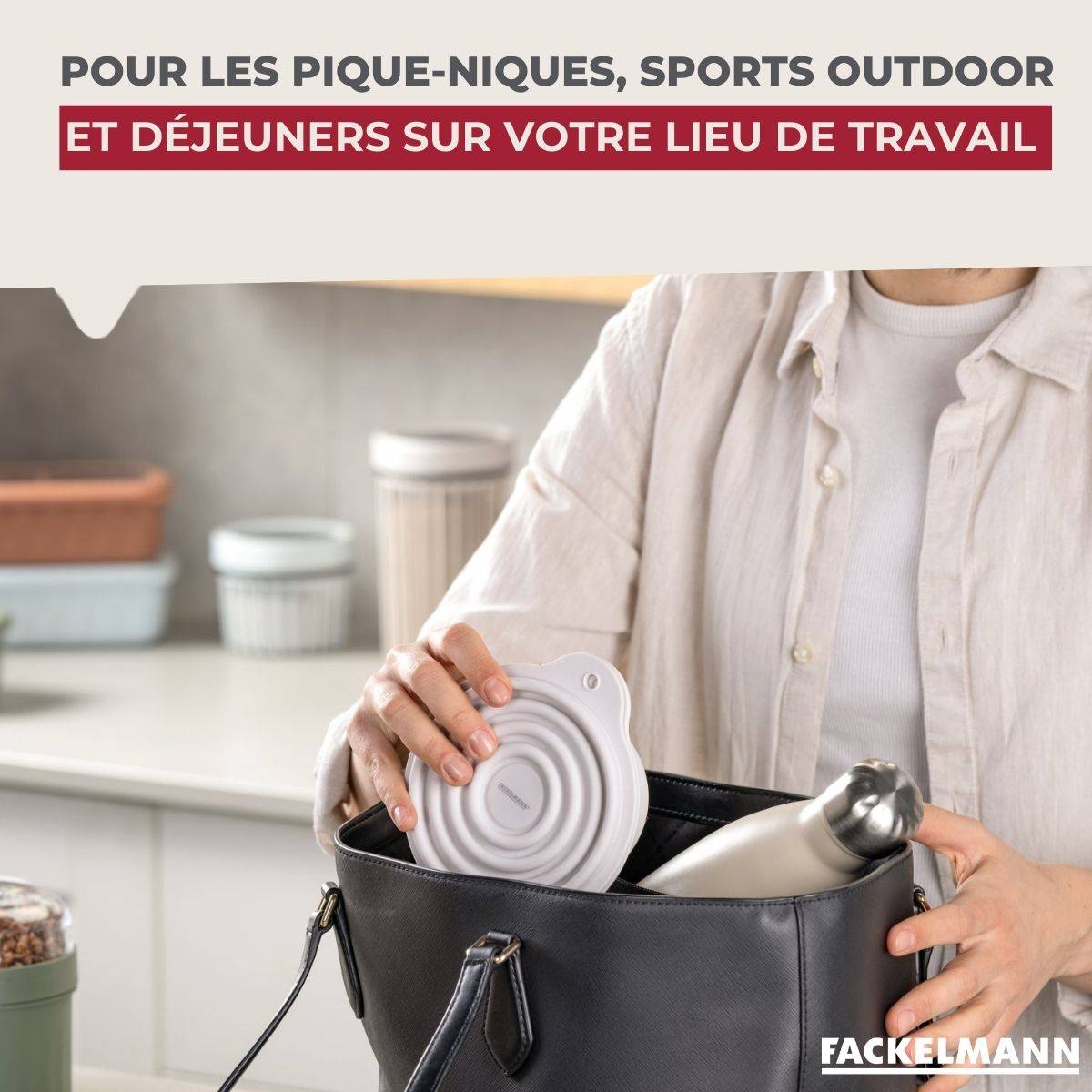 Lot de 2 lunch box 1L avec 2 ustensiles de cuisine Fackelmann Storage - Image 4