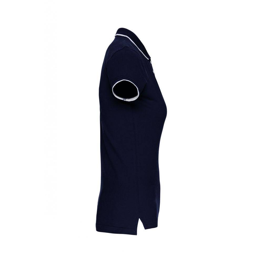Polo maille piqué femme Kariban 100% coton Bleu Marine / Blanc S - Image 3