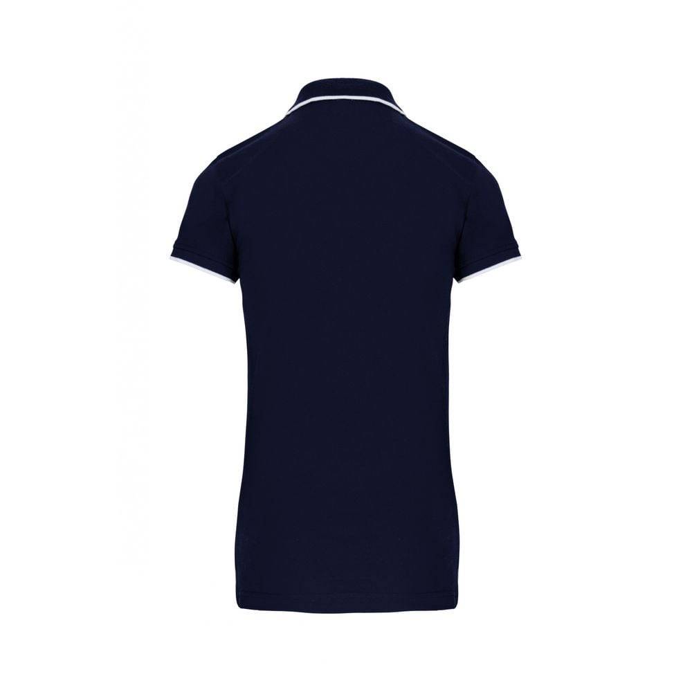 Polo maille piqué femme Kariban 100% coton Bleu Marine / Blanc S - Image 2