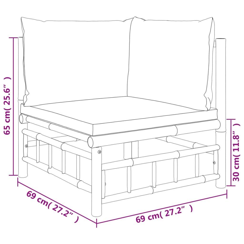 ComfortXL - Canapés d'Angle Jardin Bambou 2 pcs Coussins Crème Modulables – ComfortXL Outdoor Living - Image 6
