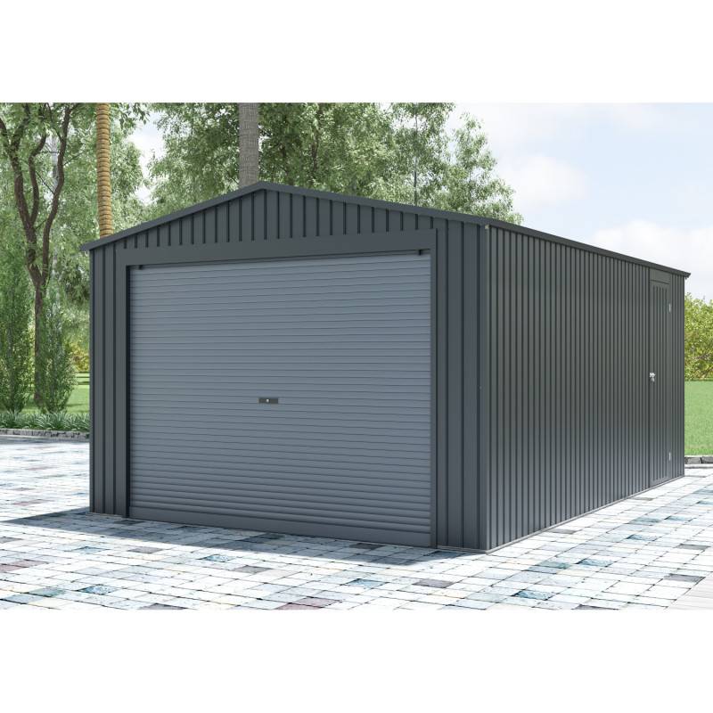 Garage métal 17,31m² anthracite porte enroulable aluminium X-Metal - Image 3