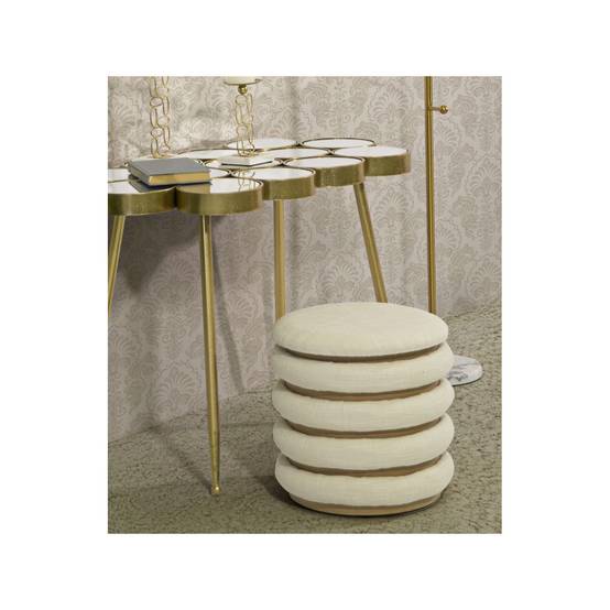 Pouf Avec Rangement "Damasco" 42cm Beige - Image 6