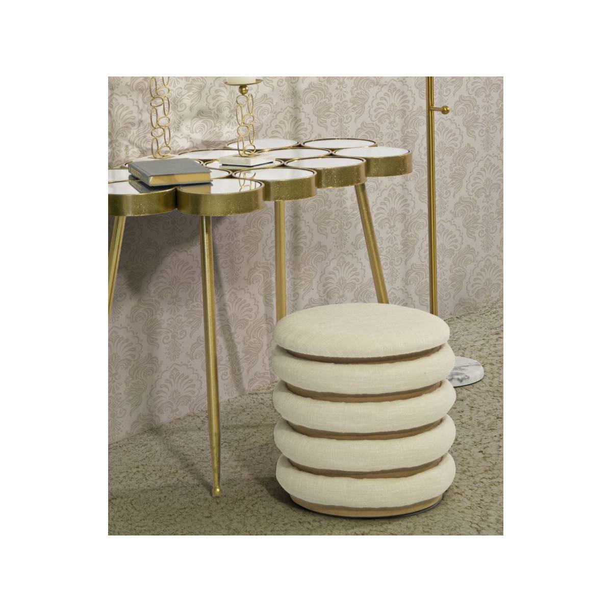 Pouf Avec Rangement "Damasco" 42cm Beige - Image 6