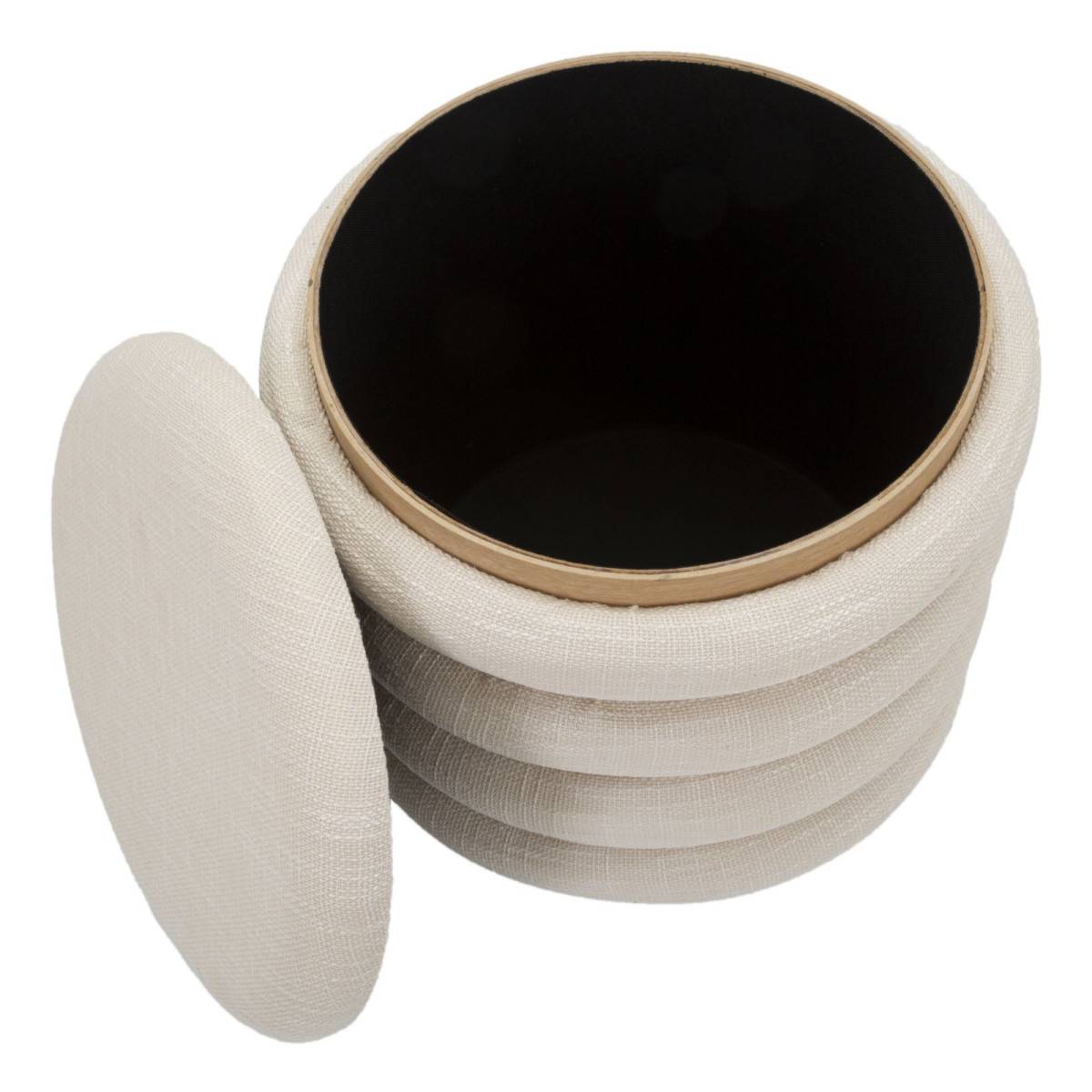 Pouf Avec Rangement "Damasco" 42cm Beige - Image 5