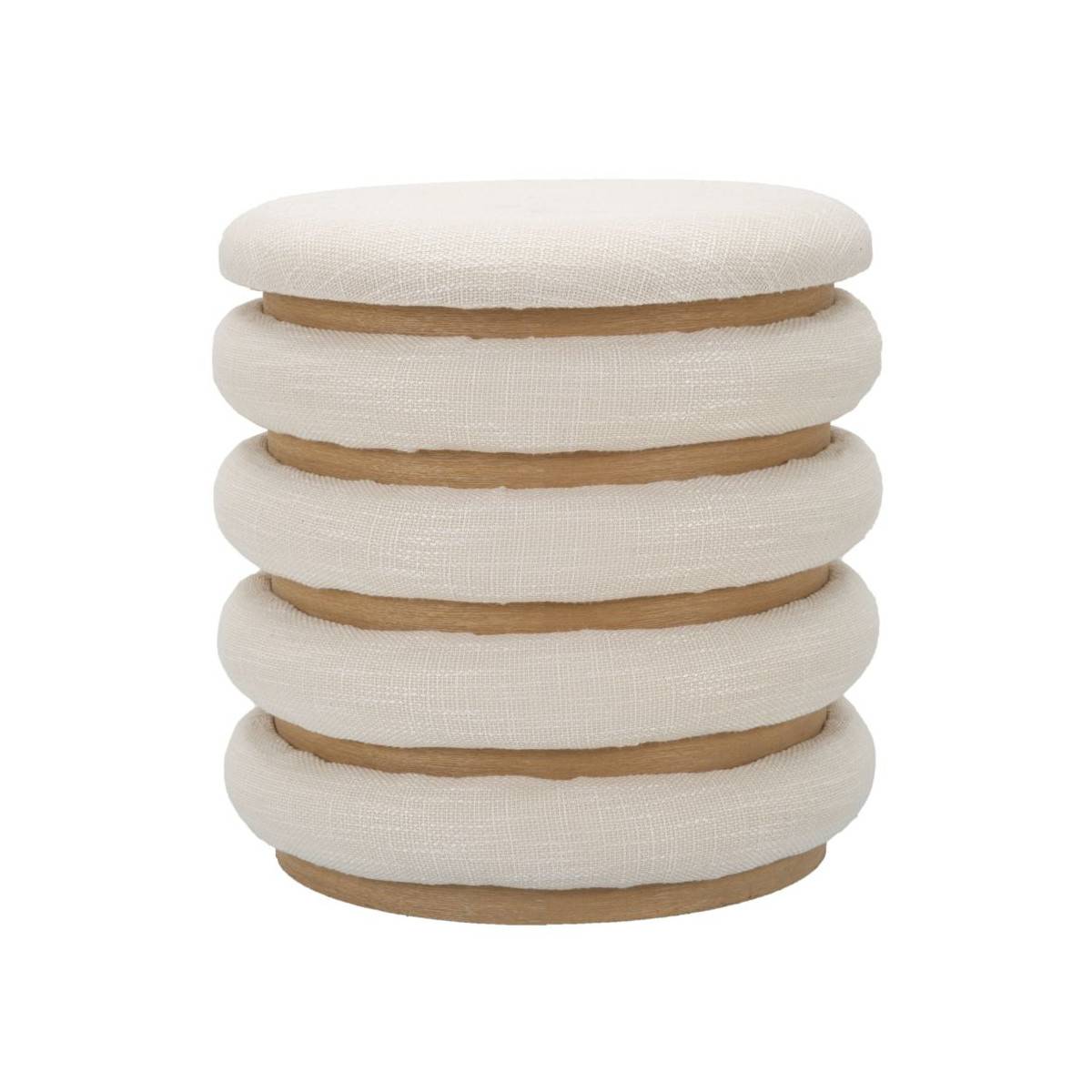 Pouf Avec Rangement "Damasco" 42cm Beige - Image 1