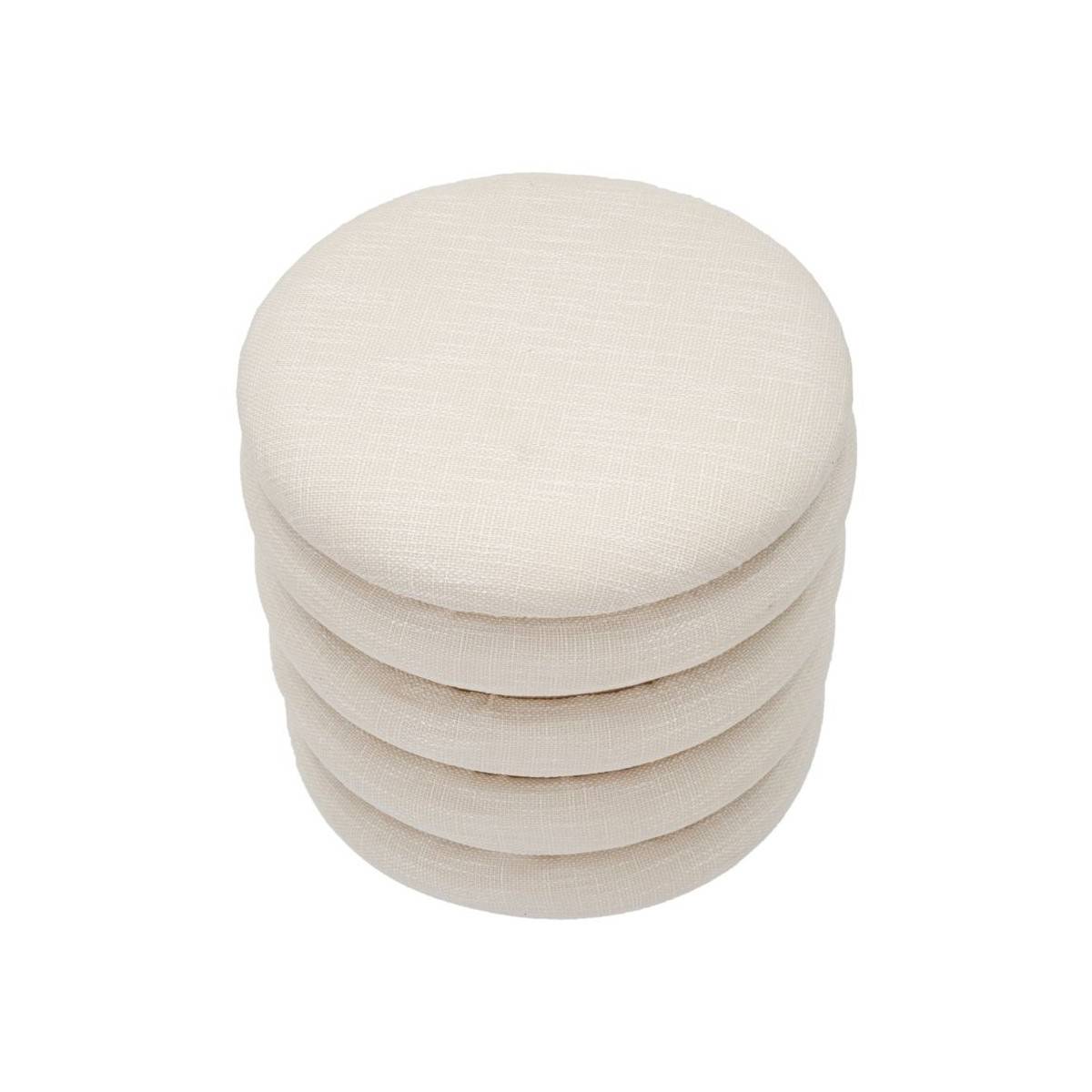 Pouf Avec Rangement "Damasco" 42cm Beige - Image 2