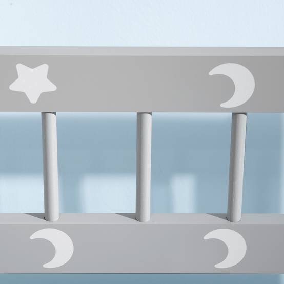 Coffre de Rangement Jouets en Bois 2 Compartiments avec Roulettes et Poignée, Étagère Mobile Enfant, 40 x 43 x 43 cm, Blanc/Naturel - Image 10