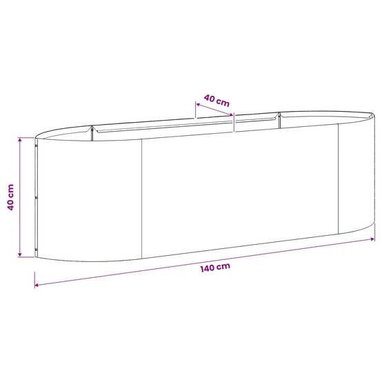 ComfortXL - Jardin surélevé acier bord bateau potager fleurs design ouvert 140x40x40cm blanc - ComfortXL Outdoor Living - Image 8