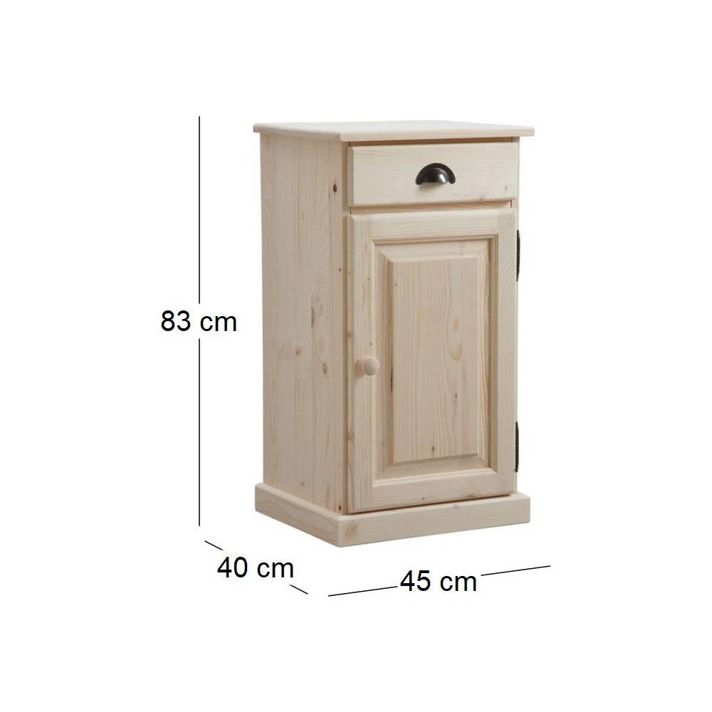 Aubry Gaspard - Confiturier en bois brut 1 tiroir 1 porte - Image 3