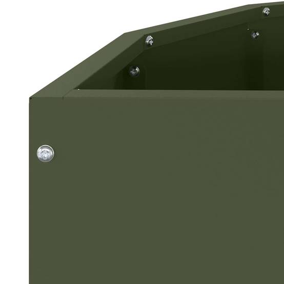 Jardinière | Pot de fleurs | Cache-pot | Bac à fleurs Vert olive 90 x 45 x 35 cm Acier - Image 9