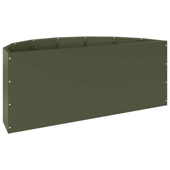Jardinière | Pot de fleurs | Cache-pot | Bac à fleurs Vert olive 90 x 45 x 35 cm Acier - Image 7