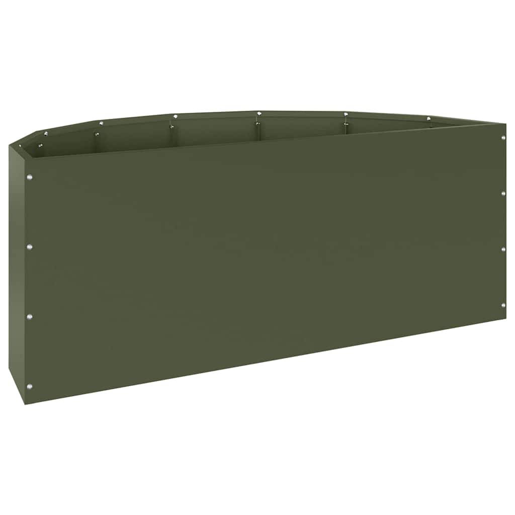 Jardinière | Pot de fleurs | Cache-pot | Bac à fleurs Vert olive 90 x 45 x 35 cm Acier - Image 7