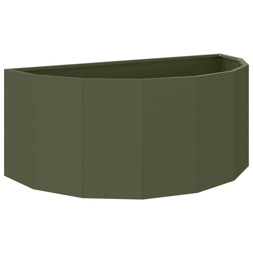 Jardinière | Pot de fleurs | Cache-pot | Bac à fleurs Vert olive 90 x 45 x 35 cm Acier - Image 1