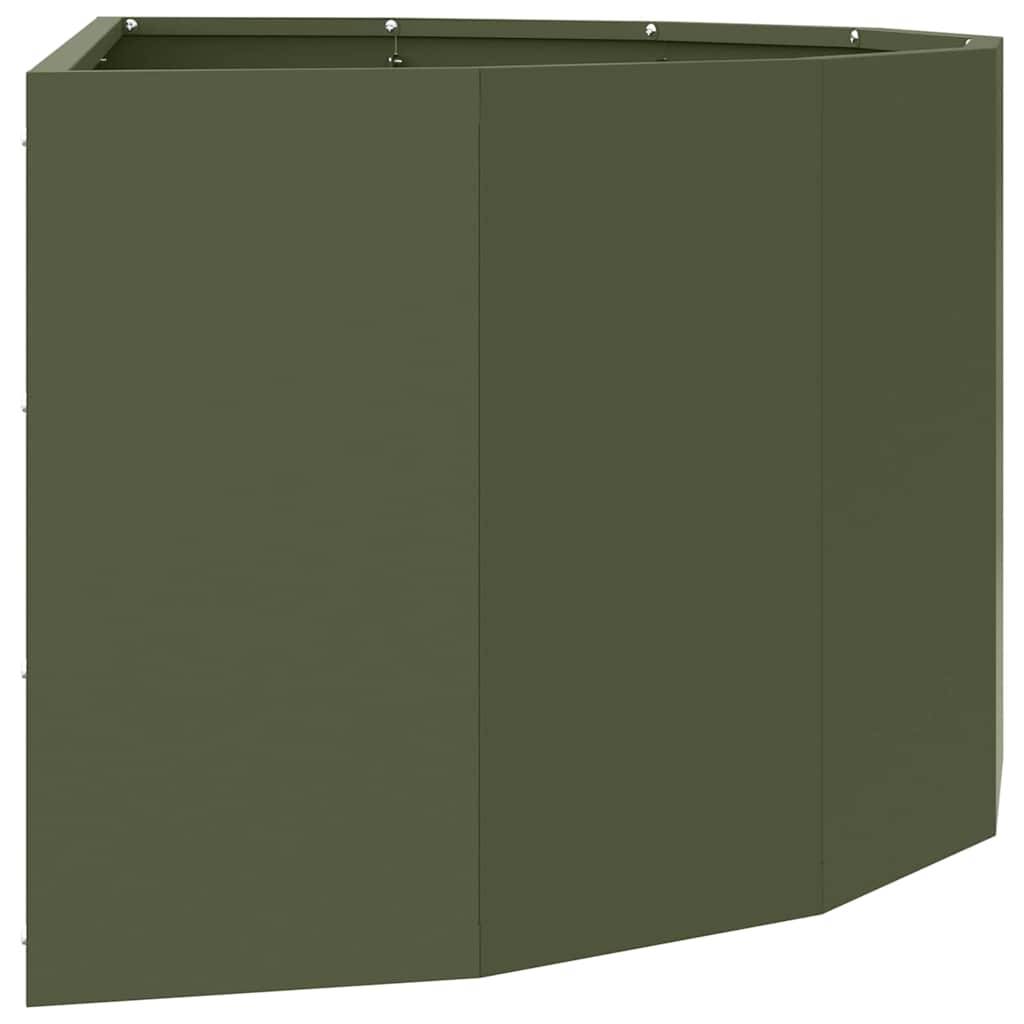 Jardinière | Pot de fleurs | Cache-pot | Bac à fleurs Vert olive 90 x 45 x 35 cm Acier - Image 6