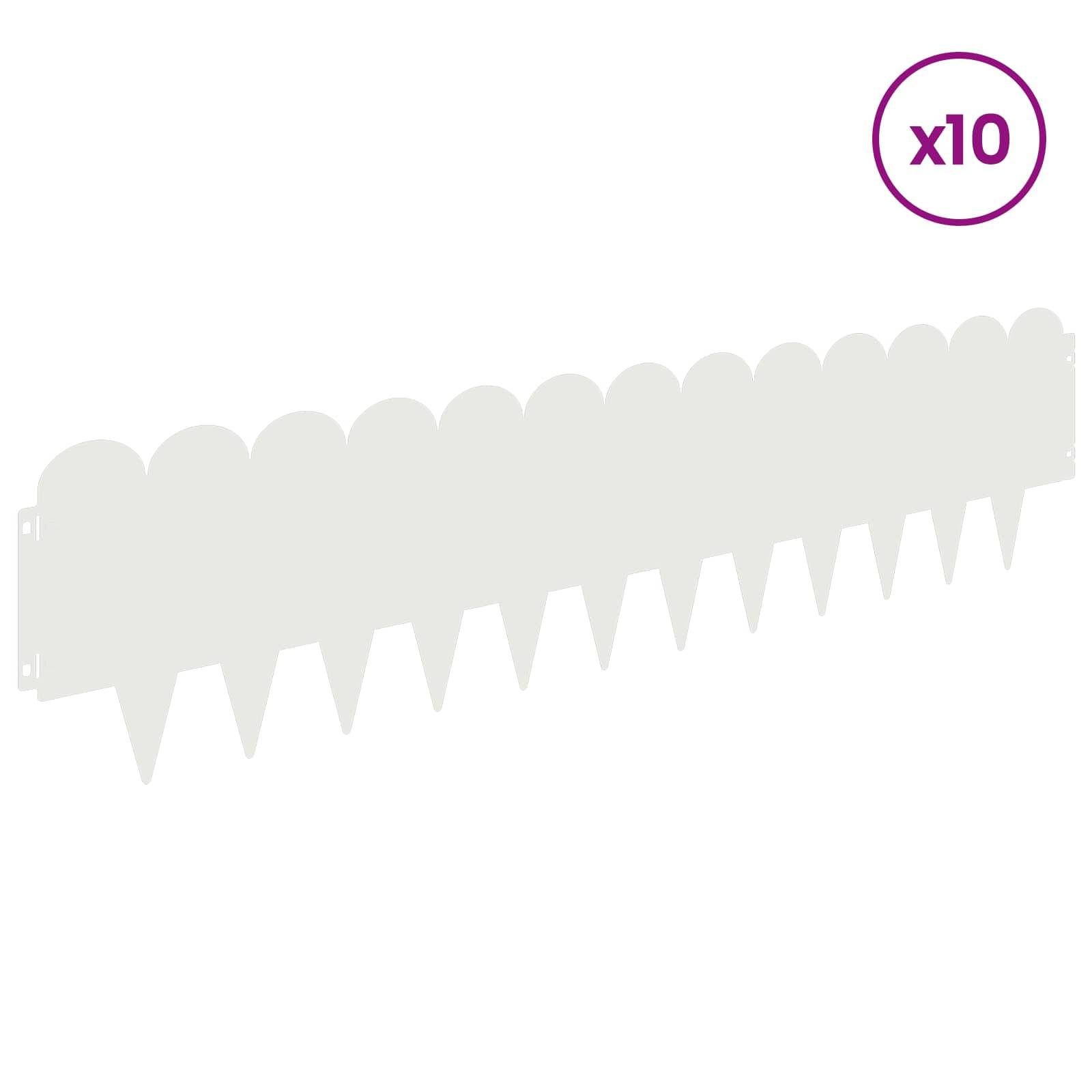 Bordure de jardin acier extérieur aménagement 10 pcs 103x25cm blanc - ComfortXL Outdoor Living - Image 3