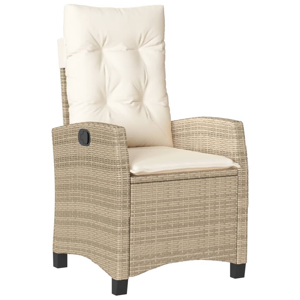 ComfortXL - Salon de Jardin 2 Personnes Résine Tressée Beige, Fauteuils Inclinables et Table Carrée Verre Noir – ComfortXL Outdoor Living - Image 5