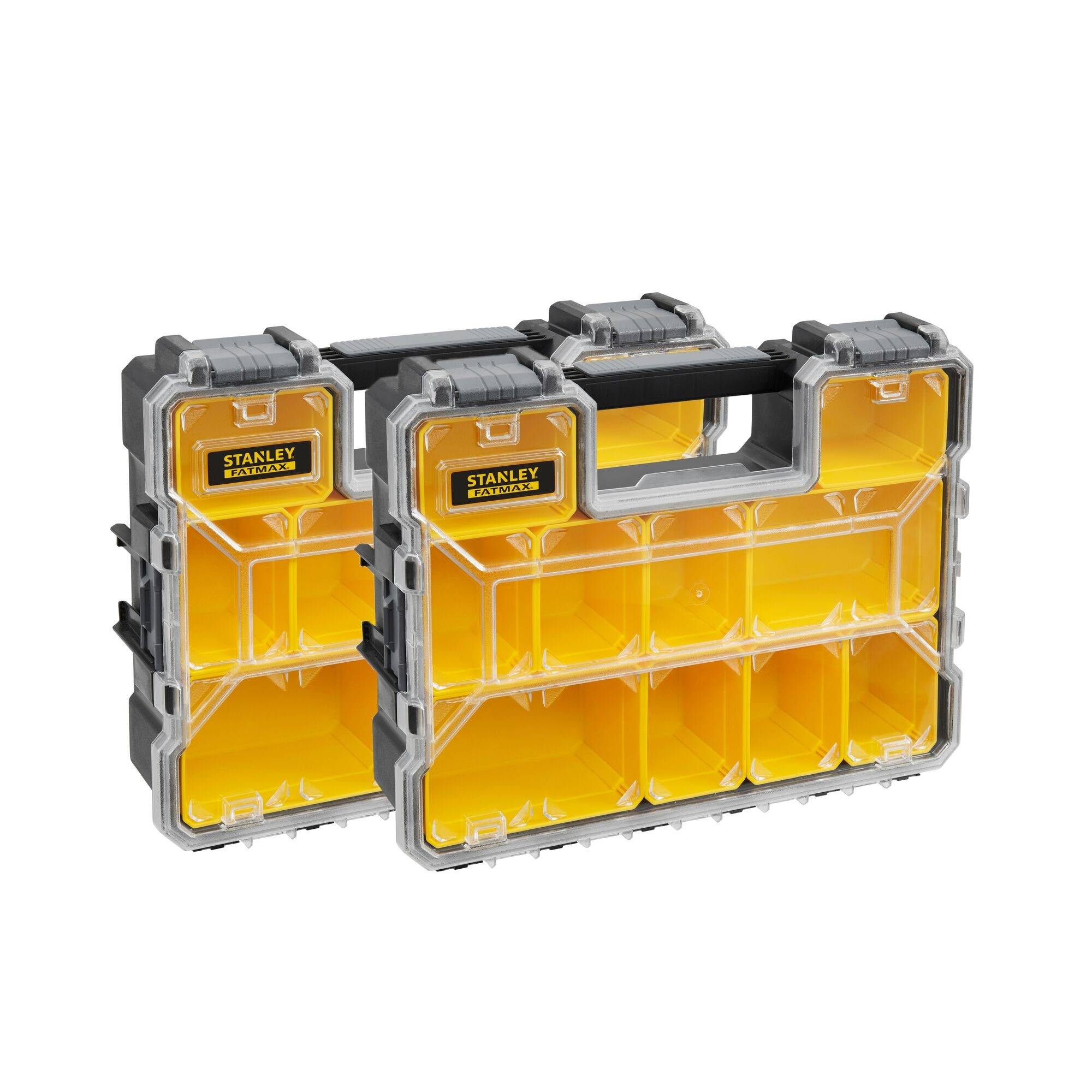 stanley - STANLEY Fatmax Lot de 2 organiseurs étanches - 10 compartiments amovibles, charge 8kg - Image 1