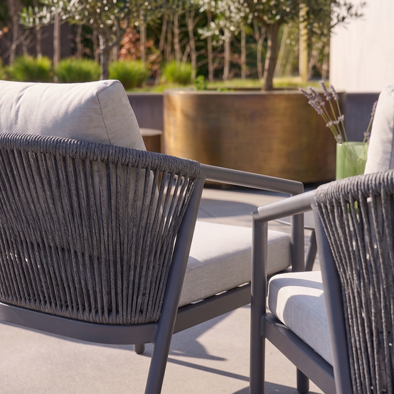 sweeek - Salon de jardin aluminium et cordes 4 places gris - Korava | sweeek - Image 4