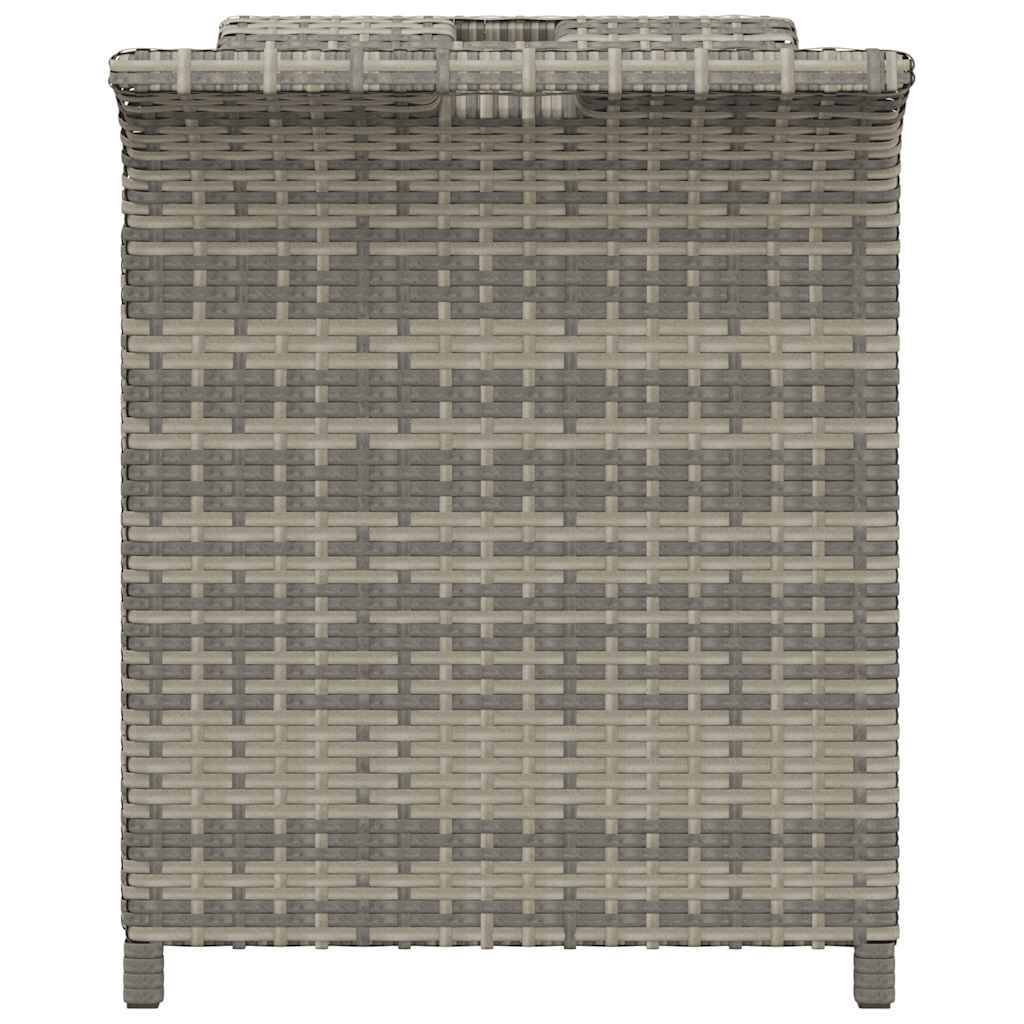 Banc Coffre Jardin Résine Tressée Rangement Pratique Terrasse Gris 116cm – ComfortXL Outdoor Living - Image 5