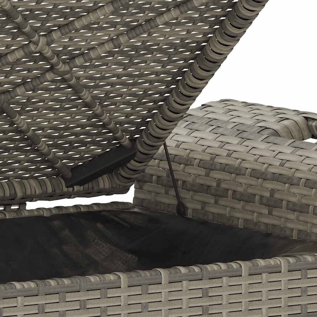 Banc Coffre Jardin Résine Tressée Rangement Pratique Terrasse Gris 116cm – ComfortXL Outdoor Living - Image 8