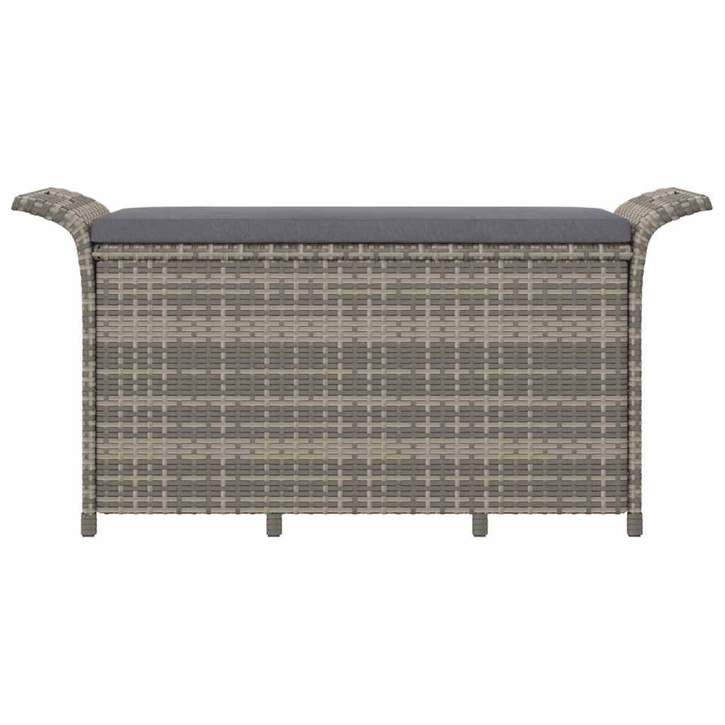 Banc Coffre Jardin Résine Tressée Rangement Pratique Terrasse Gris 116cm – ComfortXL Outdoor Living - Image 4