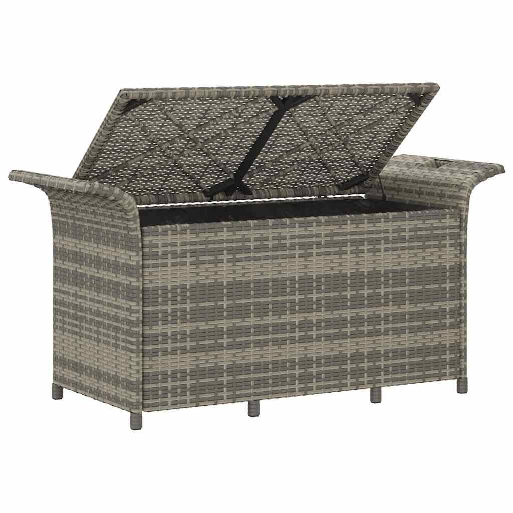 Banc Coffre Jardin Résine Tressée Rangement Pratique Terrasse Gris 116cm – ComfortXL Outdoor Living - Image 6