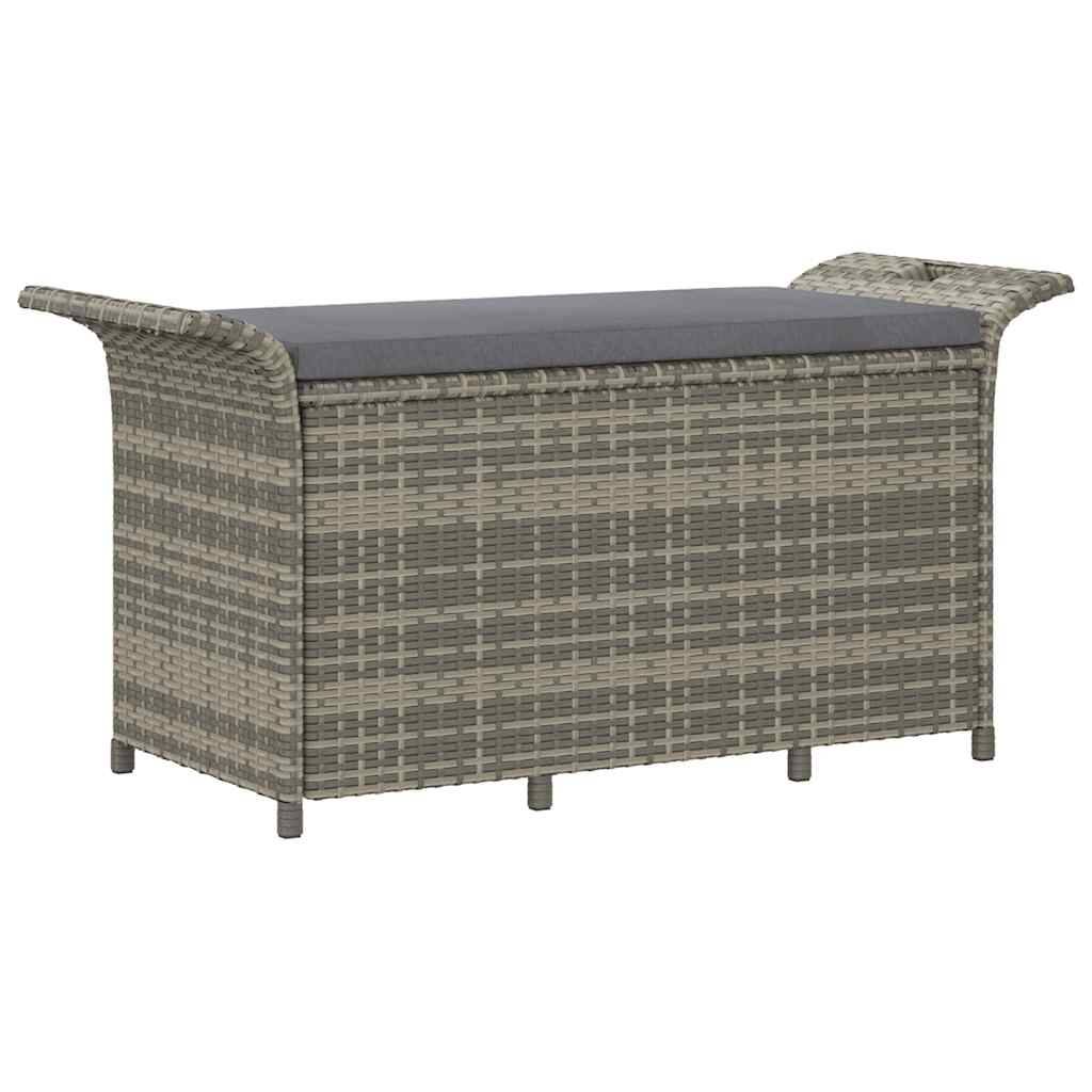 Banc Coffre Jardin Résine Tressée Rangement Pratique Terrasse Gris 116cm – ComfortXL Outdoor Living - Image 2