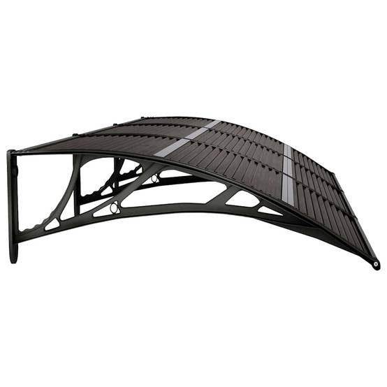 Store banne | Auvent de porte Noir 300x75 cm Polycarbonate Maison Chic - Image 5