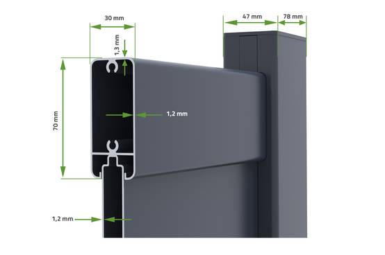 Casanoov Portail battant 3 m VELETA H.140 cm aluminium gris - Image 5