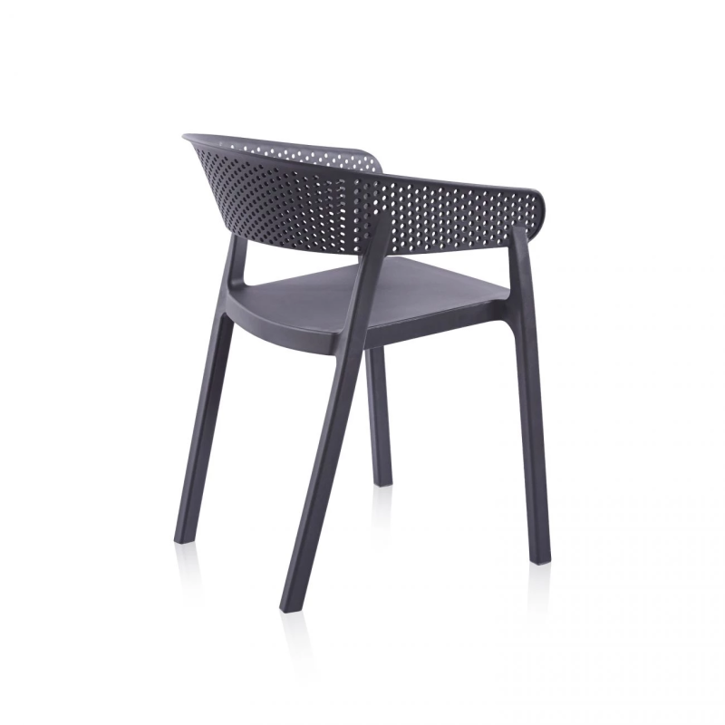 Chaise de jardin empilable PP gris anthracite Ambiance - Image 2