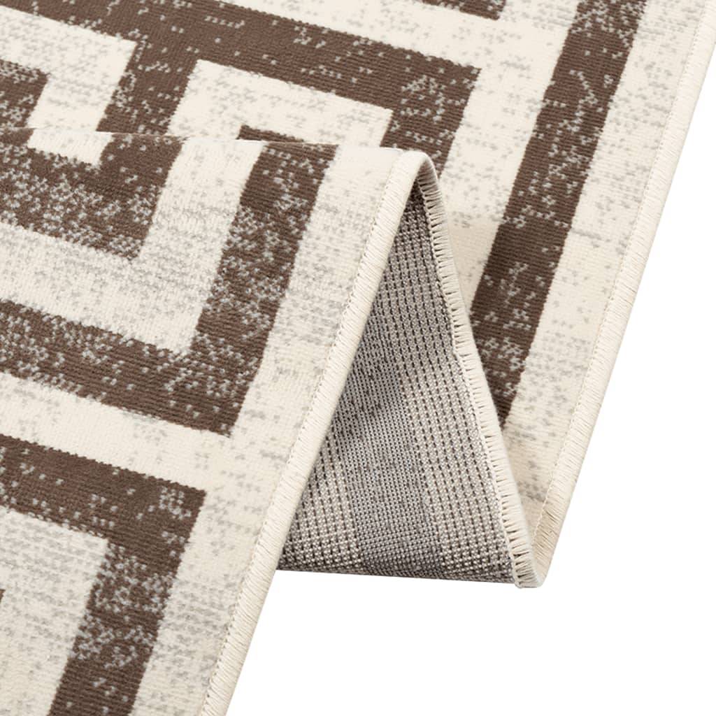 Tapis Décoratif Carré Poils Courts pour Intérieur Extérieur Antidérapant et Lavable Brun 120x180cm – ComfortXL Outdoor Living - Image 6