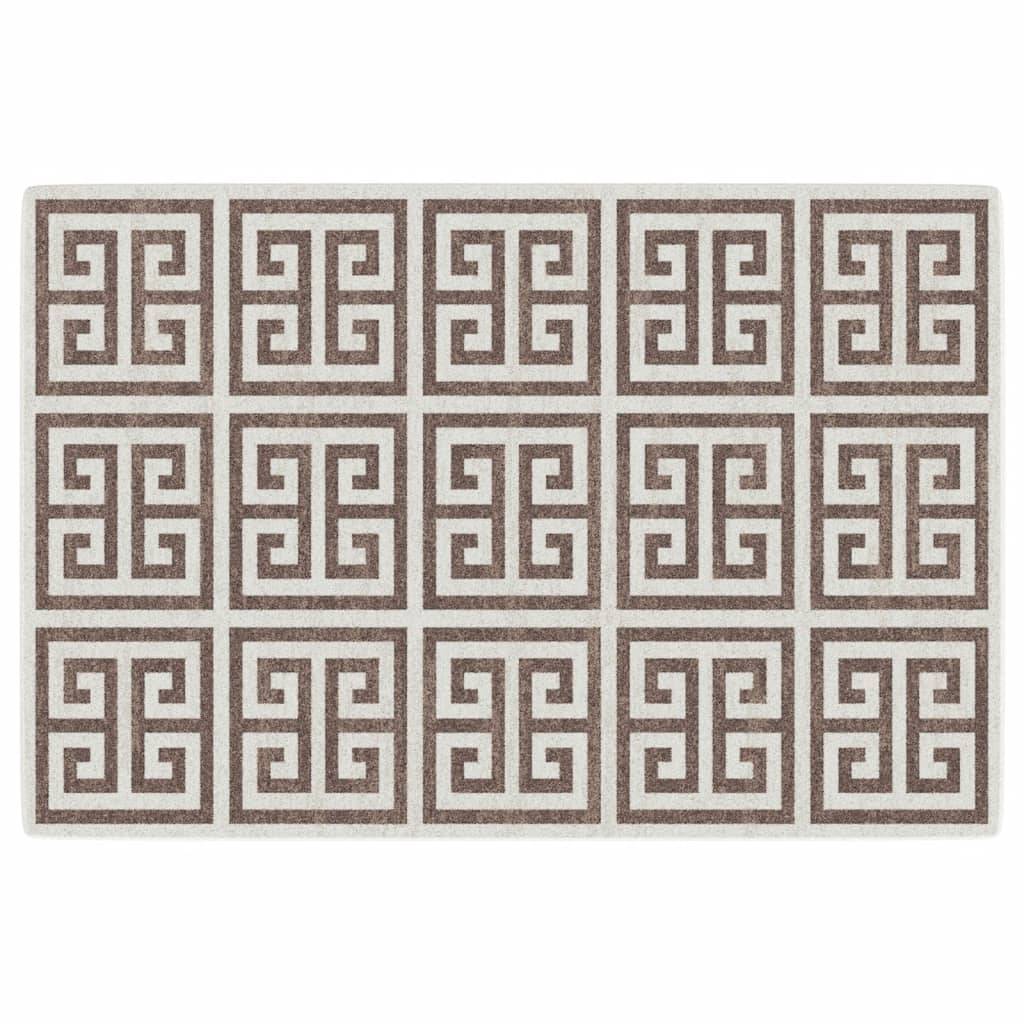Tapis Décoratif Carré Poils Courts pour Intérieur Extérieur Antidérapant et Lavable Brun 120x180cm – ComfortXL Outdoor Living - Image 2