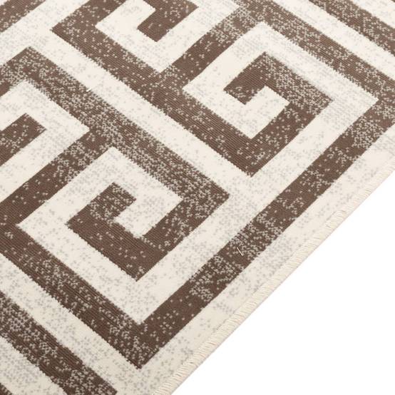 Tapis Décoratif Carré Poils Courts pour Intérieur Extérieur Antidérapant et Lavable Brun 120x180cm – ComfortXL Outdoor Living - Image 5