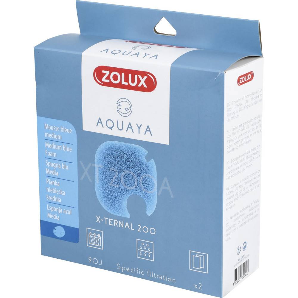 Zolux - Filtre pour pompe x-ternal 200, filtre XT 200 A mousse bleue medium x2. pour aquarium. - Image 2