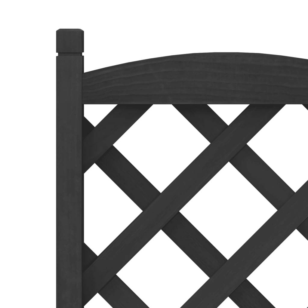 Jardinière avec treillis bois de sapin noir 55 x 29.5 x 117.5 cm - PANGIVO - Image 7