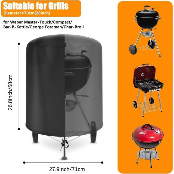 Housse de Protection Barbecue Weber 57cm Oxford 500D Imperméable et Anti-Vent - Living123 - Image 5