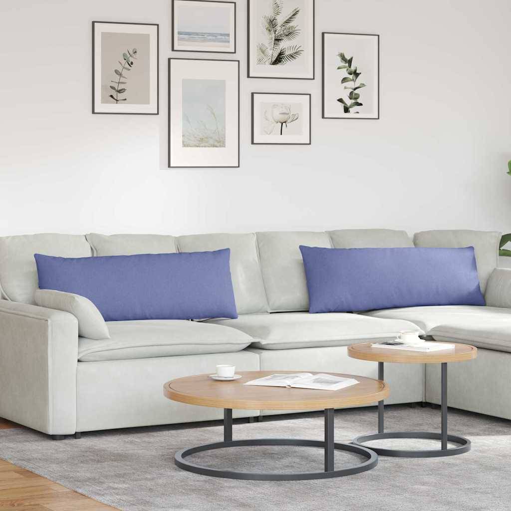 Coussins de Canapé (x2) Tissu Déhoussable Housse Lavable pour Salon Bleu 120x40 cm – ComfortXL Outdoor Living - Image 1