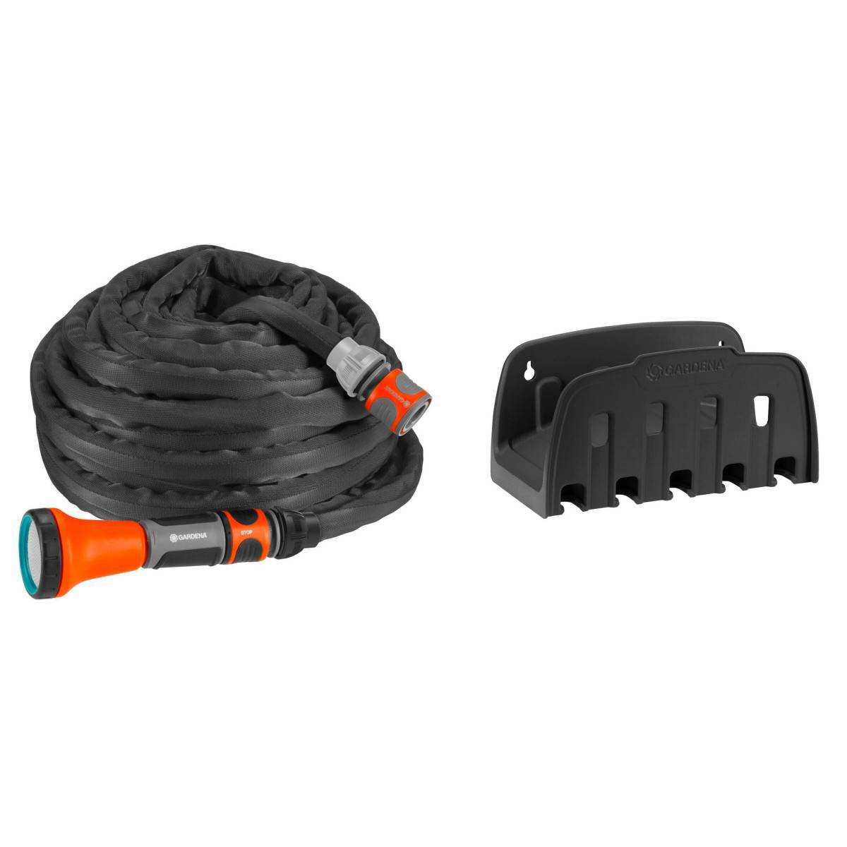 Gardena - Kit tuyau d'arrosage textile Liano™ 15 m avec support mural - Image 1
