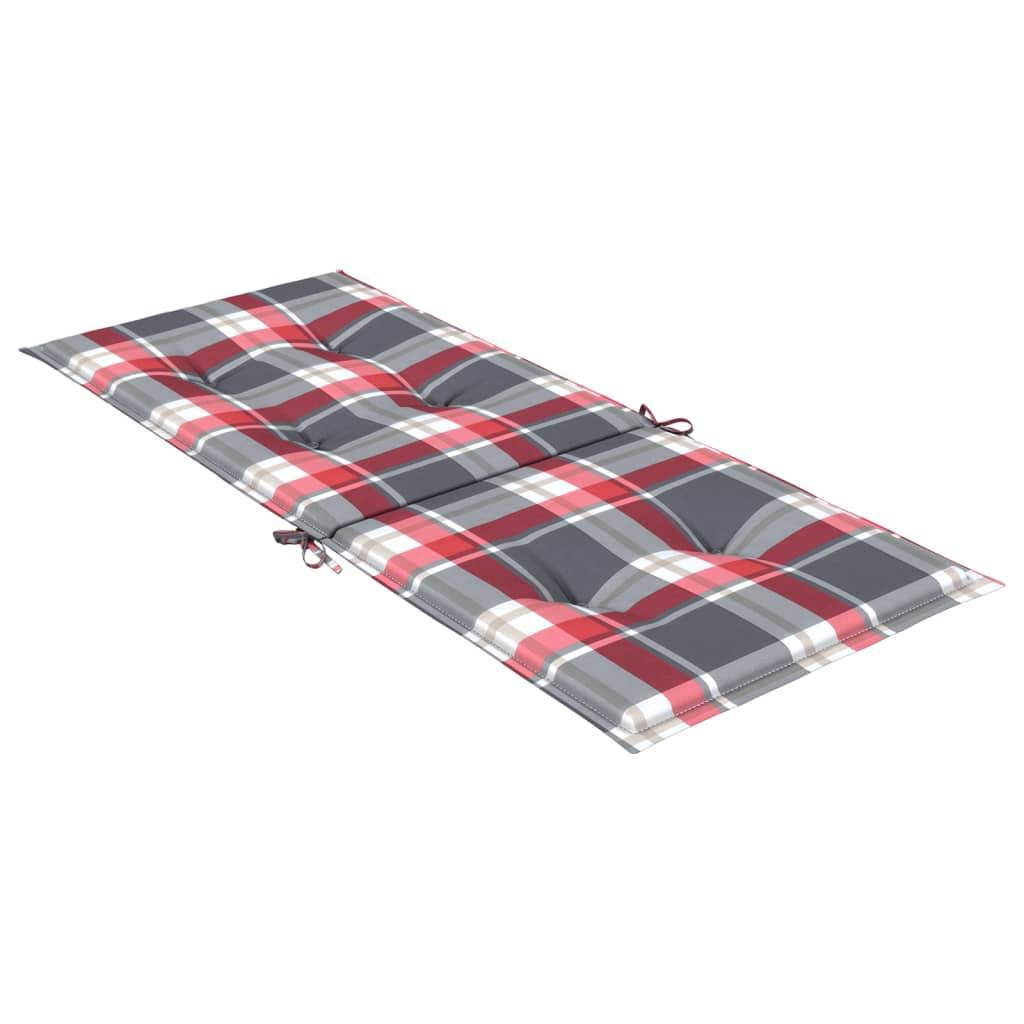 PANGIVO - Coussins de chaise de jardin polyester carreaux rouges 120 x 50 x 3 cm - PANGIVO - Image 6
