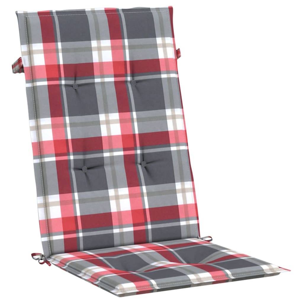 PANGIVO - Coussins de chaise de jardin polyester carreaux rouges 120 x 50 x 3 cm - PANGIVO - Image 5