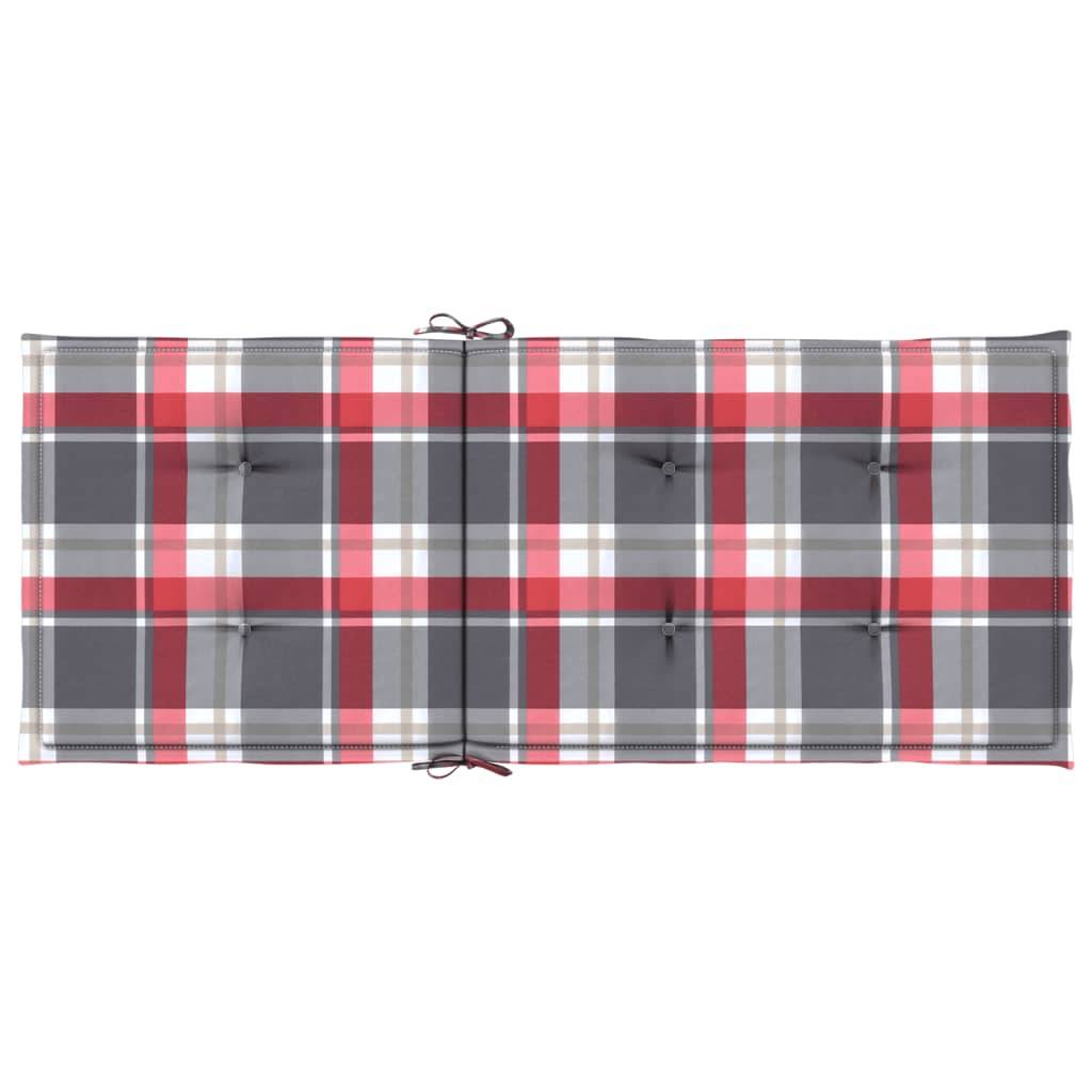 PANGIVO - Coussins de chaise de jardin polyester carreaux rouges 120 x 50 x 3 cm - PANGIVO - Image 7