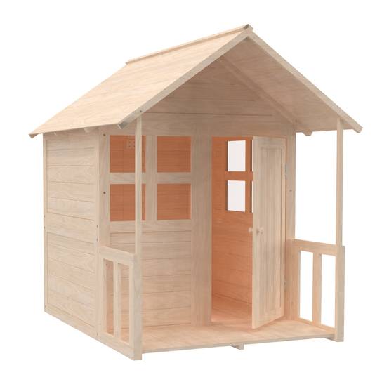 Maisonnette cabane enfant avec plancher et véranda BOUTON D'OR COTTAGE en bois FSC® - Image 8