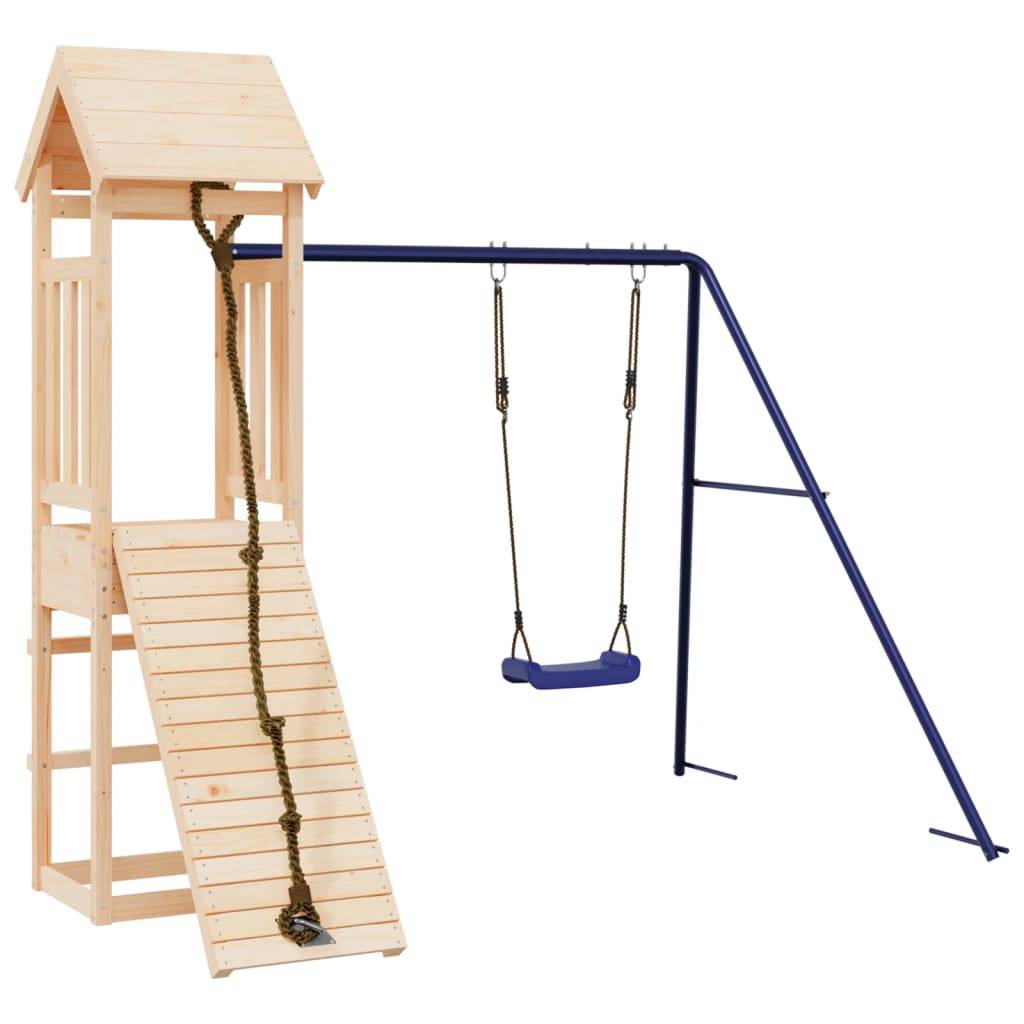 Helloshop26 - Aire de jeux d'extérieur balançoires portiques robuste jeux jardin 238 x 196 x 207 cm bois de pin massif - Image 1