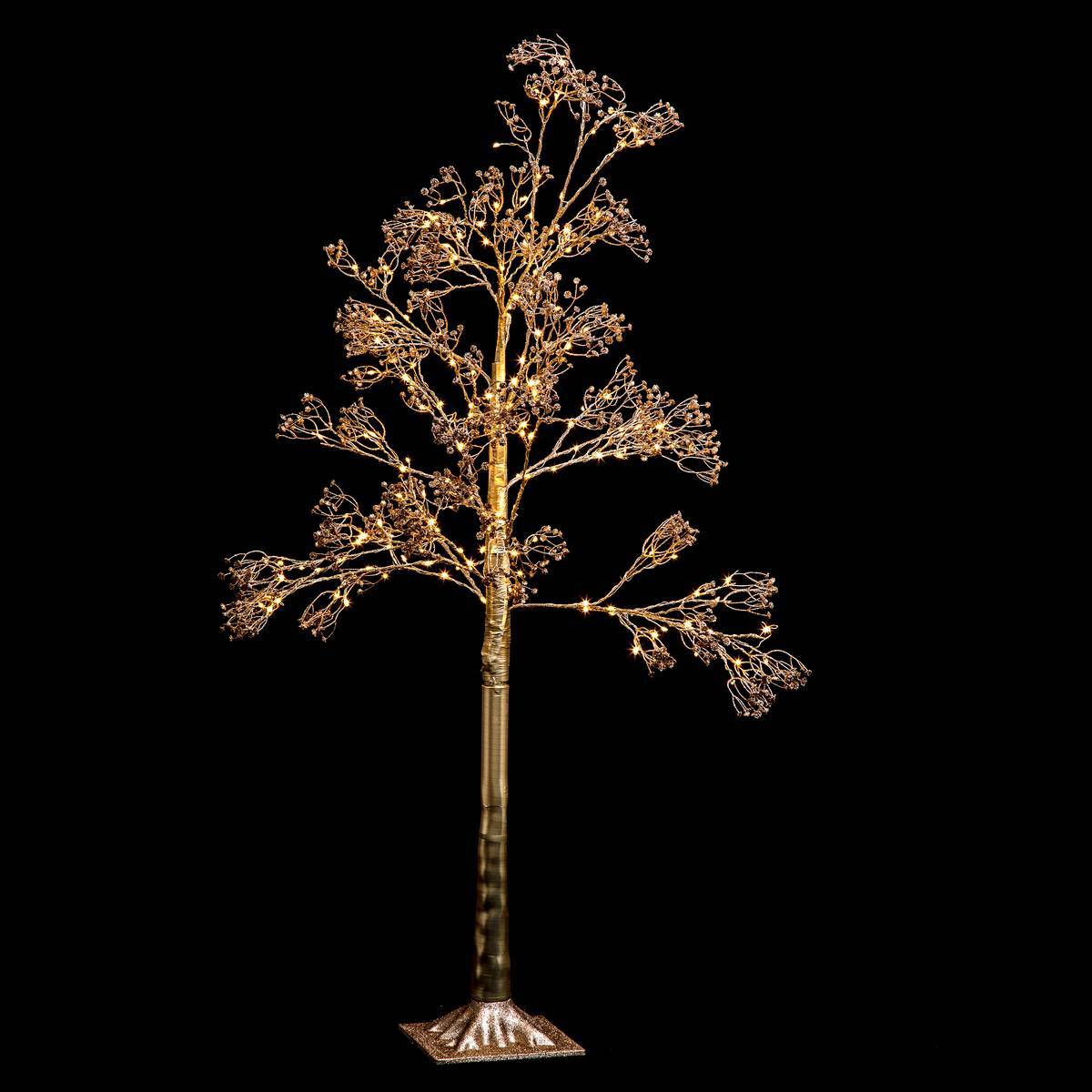 Fééric Lights & Christmas - Arbre lumineux d'intérieur doré H120cm 196 LED + transfo FEERIC LIGHTS & CHRISTMAS