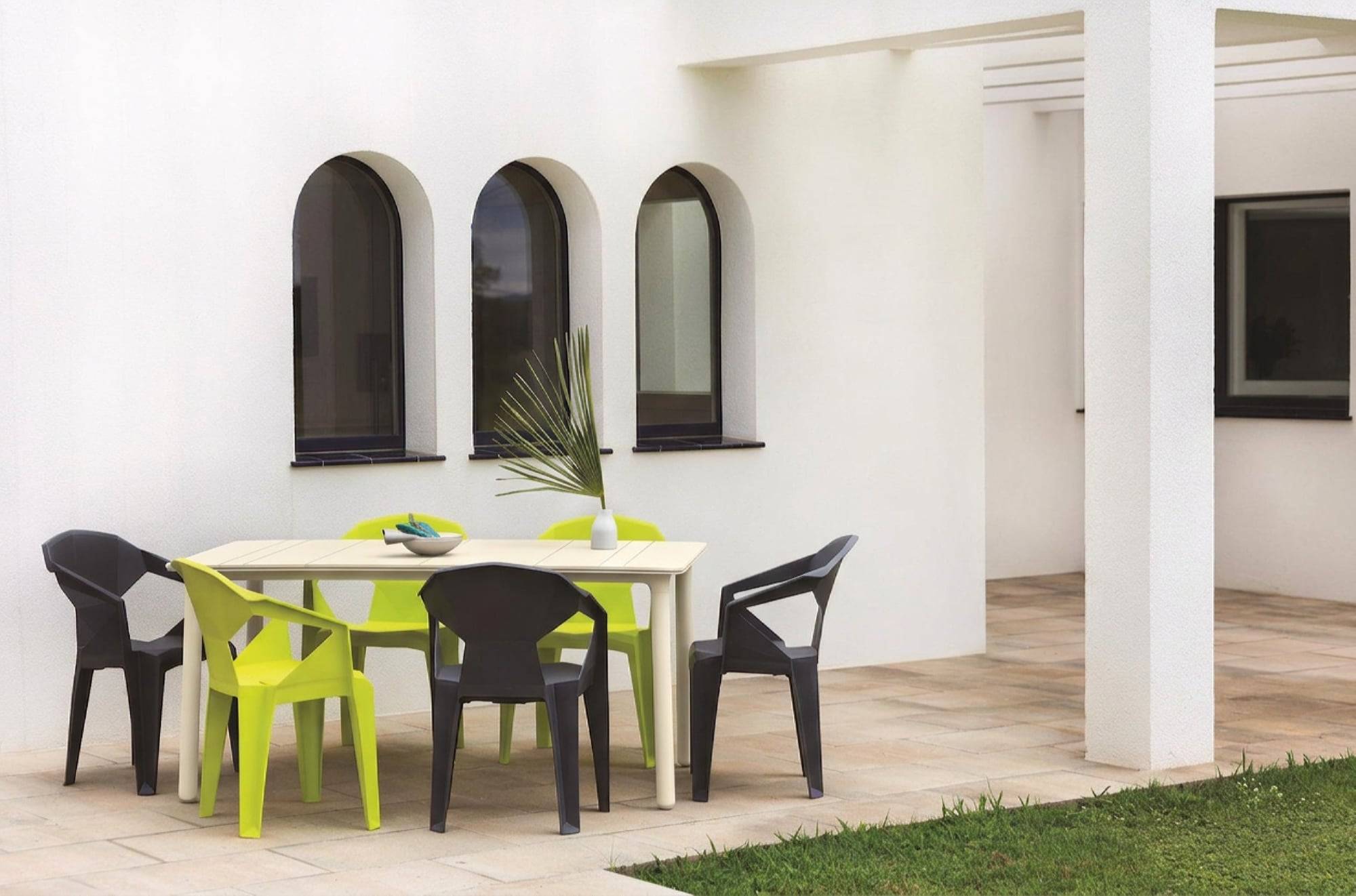 Garbar - Table rectangulaire 160x90 Noa garbar plastique ivoire - Image 3