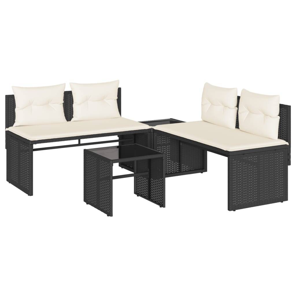 ComfortXL - Salon de jardin 4 places en résine tressée avec coussins et tables Noir – ComfortXL Outdoor Living - Image 2