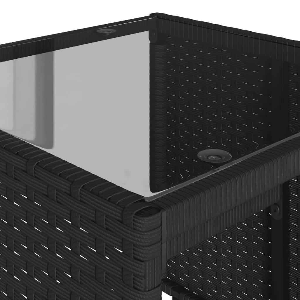 ComfortXL - Salon de jardin 4 places en résine tressée avec coussins et tables Noir – ComfortXL Outdoor Living - Image 9