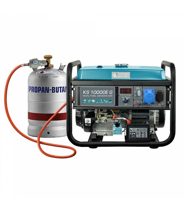 Générateur à essence/gaz 8 kW avec démarrage électrique - Könner & Söhnen KS 10000E G - Image 1